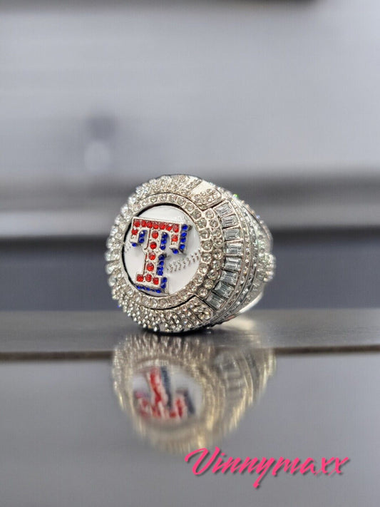 🔥 Texas Rangers 2023 Baseball Champions Ring Seager Fans Souvenirs Size 9 🔥